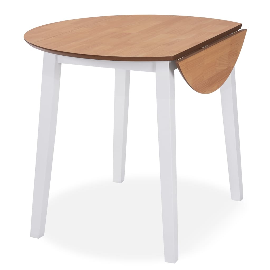 vidaXL Eettafel inklapbaar rond MDF wit