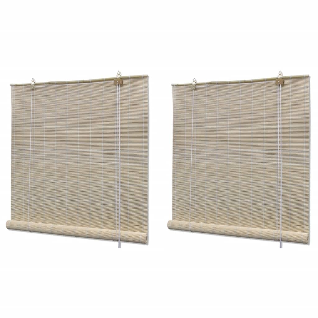 VidaXL Rolgordijnen 2 st 120x160 cm bamboe natuurlijk
