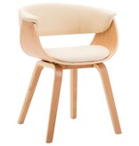 VidaXL Eetkamerstoelen 6 st gebogen hout en kunstleer crème