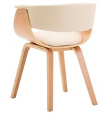 VidaXL Eetkamerstoelen 6 st gebogen hout en kunstleer crème