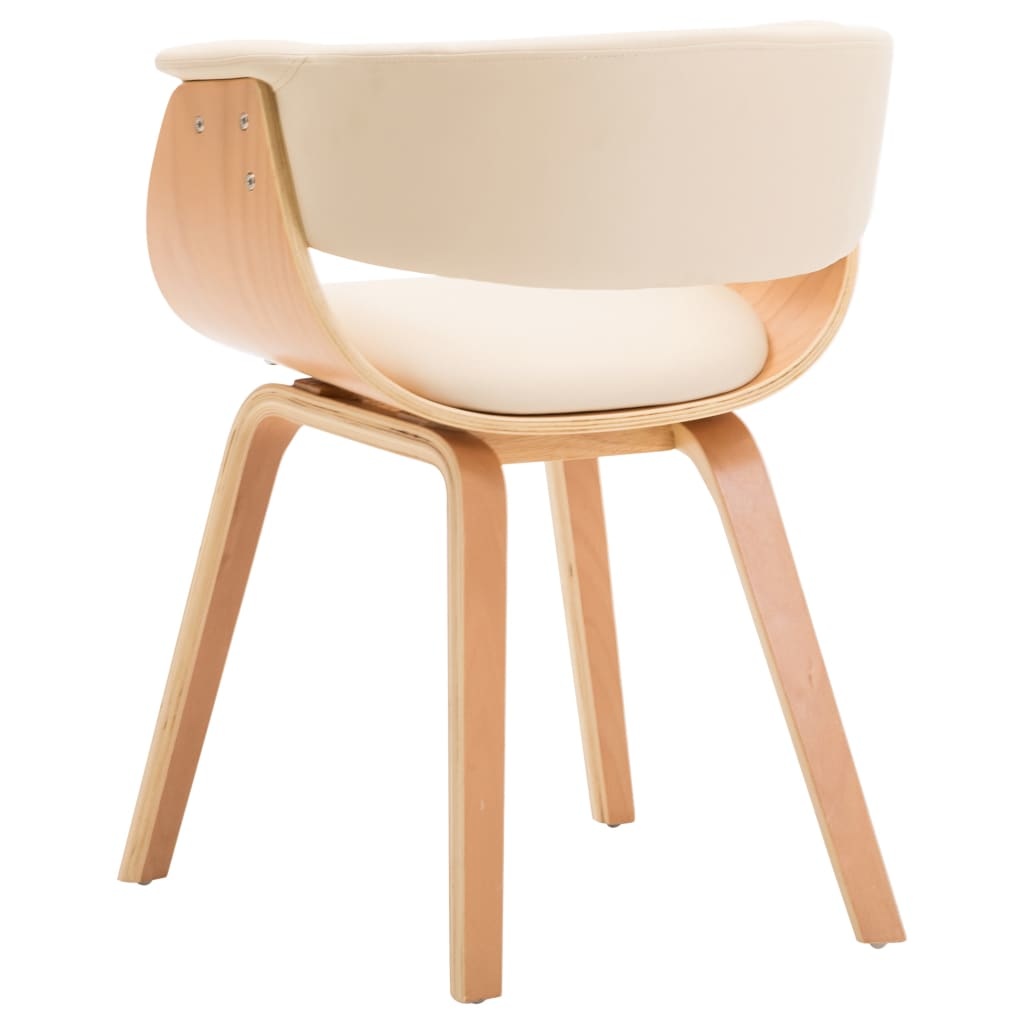 VidaXL Eetkamerstoelen 6 st gebogen hout en kunstleer crème