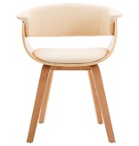 VidaXL Eetkamerstoelen 4 st gebogen hout en kunstleer crème