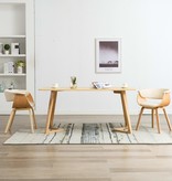 VidaXL Eetkamerstoelen 2 st gebogen hout en kunstleer crème