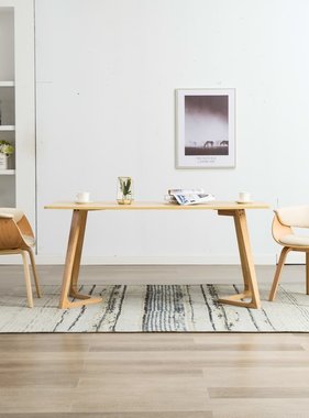 VidaXL Eetkamerstoelen 2 st gebogen hout en kunstleer crème