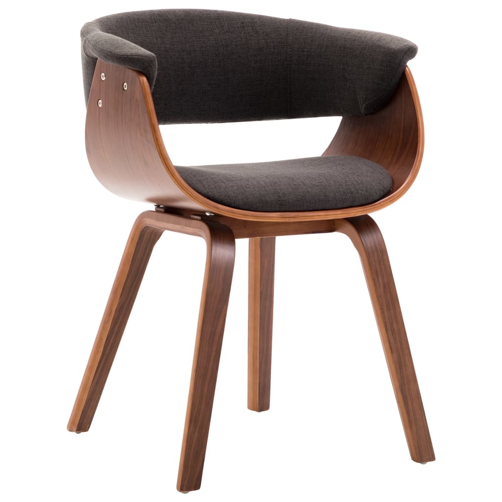 VidaXL Eetkamerstoelen 6 st gebogen hout en stof grijs