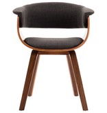 VidaXL Eetkamerstoelen 6 st gebogen hout en stof grijs