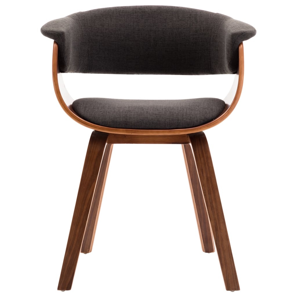 VidaXL Eetkamerstoelen 6 st gebogen hout en stof grijs