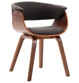 VidaXL Eetkamerstoelen 4 st gebogen hout en stof grijs