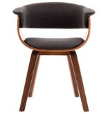 VidaXL Eetkamerstoelen 4 st gebogen hout en stof grijs