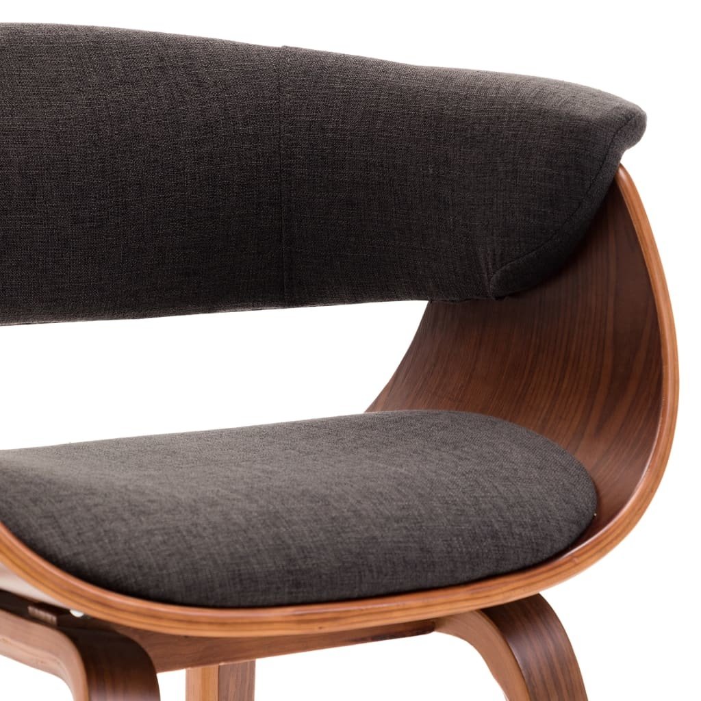 VidaXL Eetkamerstoelen 4 st gebogen hout en stof grijs
