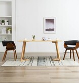 VidaXL Eetkamerstoelen 2 st gebogen hout en stof grijs