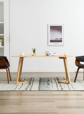 VidaXL Eetkamerstoelen 2 st gebogen hout en stof grijs