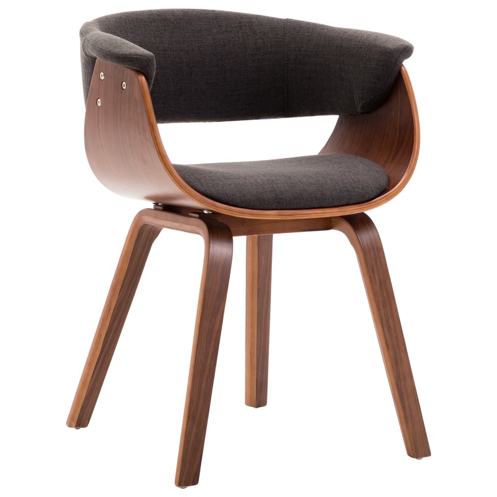 VidaXL Eetkamerstoelen 2 st gebogen hout en stof grijs