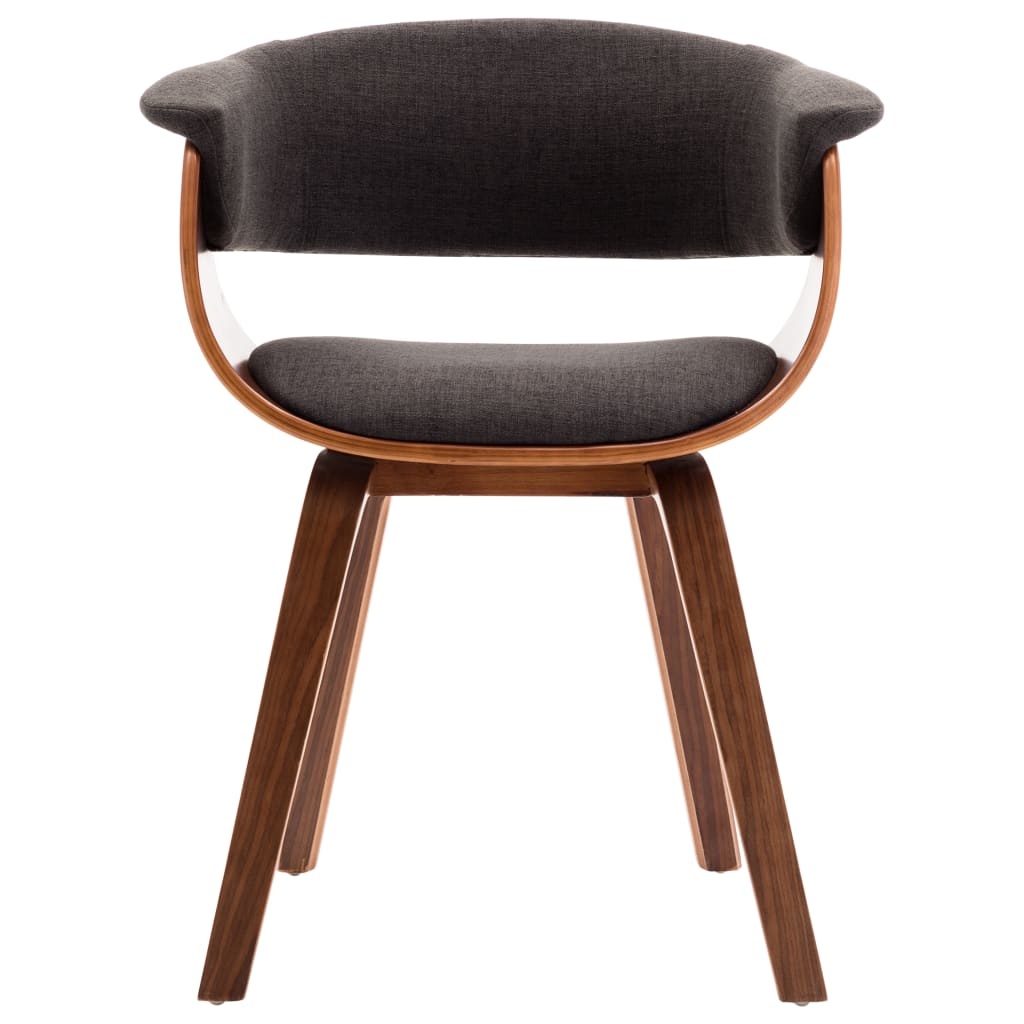 VidaXL Eetkamerstoelen 2 st gebogen hout en stof grijs