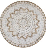 VidaXL Tapijt met print rond 150 cm gevlochten jute