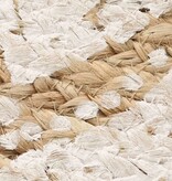 VidaXL Tapijt met print rond 150 cm gevlochten jute