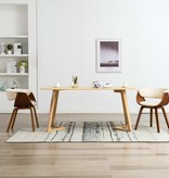 VidaXL Eetkamerstoelen 2 st gebogen hout en kunstleer crème