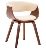 VidaXL Eetkamerstoelen 2 st gebogen hout en kunstleer crème