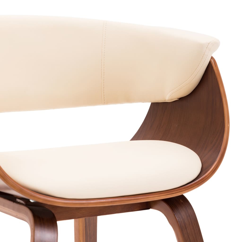 VidaXL Eetkamerstoelen 2 st gebogen hout en kunstleer crème