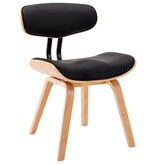 VidaXL Eetkamerstoelen 4 st gebogen hout en kunstleer zwart