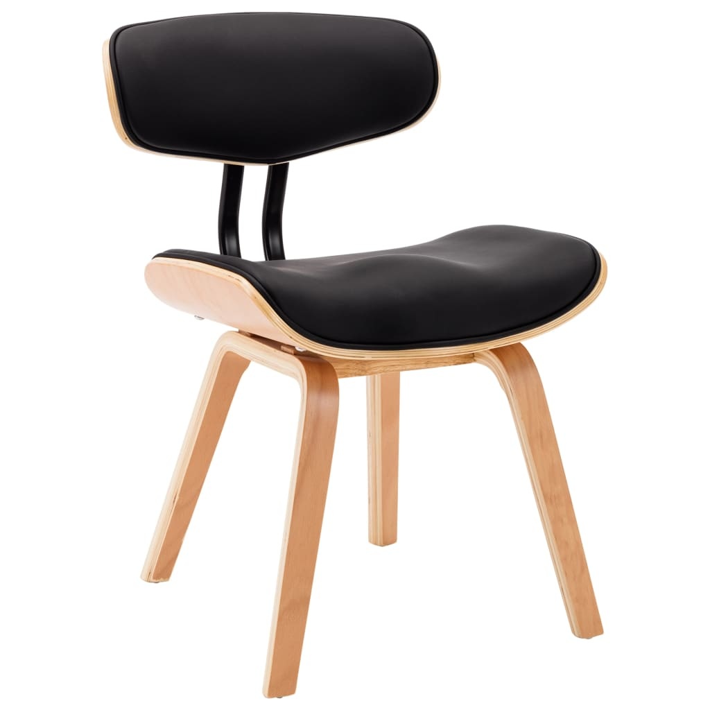 vidaXL Eetkamerstoelen 4 st gebogen hout en kunstleer zwart