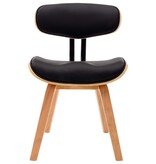 VidaXL Eetkamerstoelen 4 st gebogen hout en kunstleer zwart