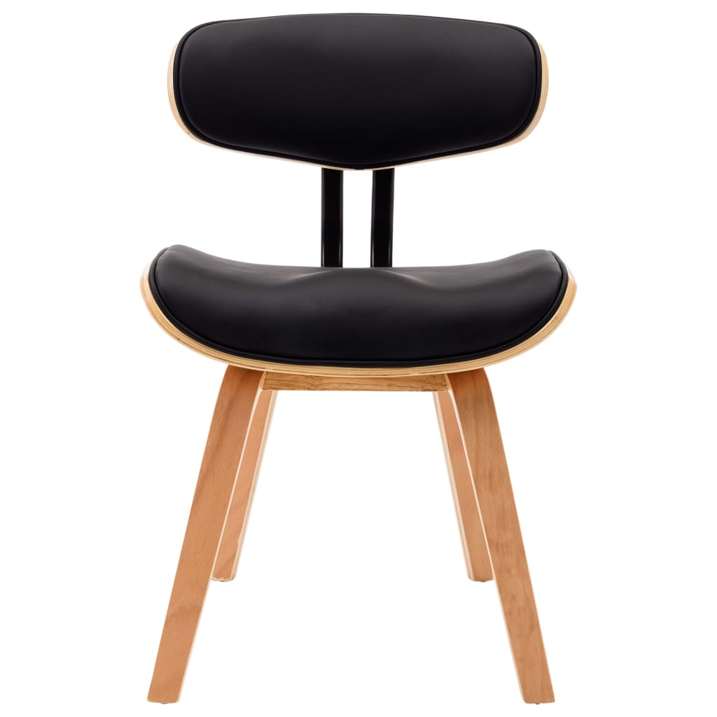 vidaXL Eetkamerstoelen 4 st gebogen hout en kunstleer zwart