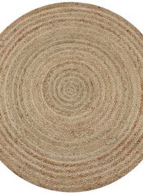 vidaXL Tapijt rond 150 cm gevlochten jute