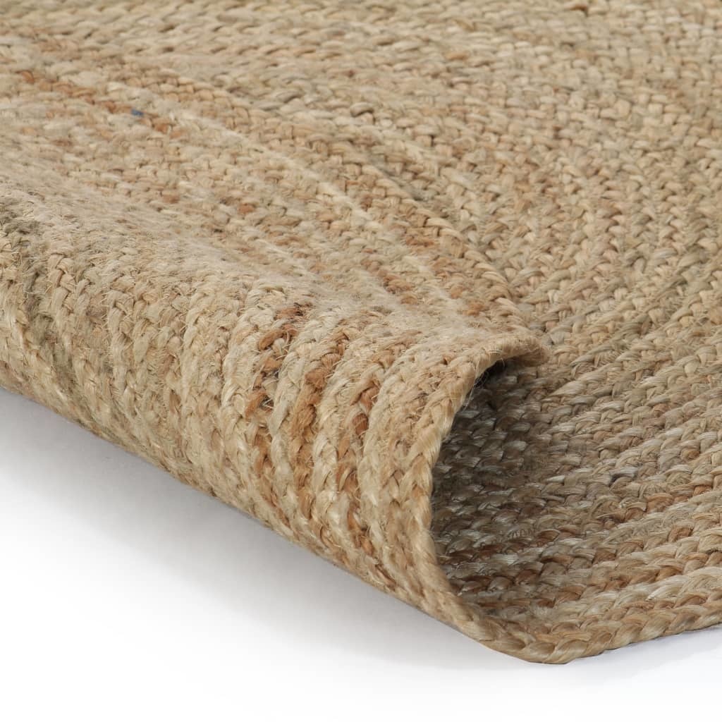 VidaXL Tapijt rond 150 cm gevlochten jute