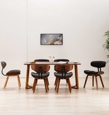 VidaXL Eetkamerstoelen 6 st gebogen hout en stof grijs