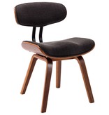 vidaXL Eetkamerstoelen 6 st gebogen hout en stof grijs