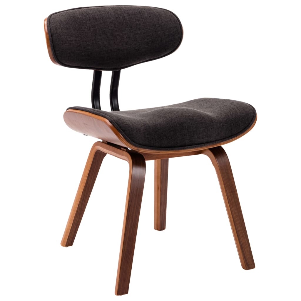 VidaXL Eetkamerstoelen 6 st gebogen hout en stof grijs