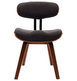 VidaXL Eetkamerstoelen 6 st gebogen hout en stof grijs