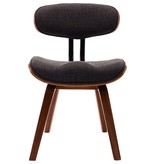 vidaXL Eetkamerstoelen 6 st gebogen hout en stof grijs