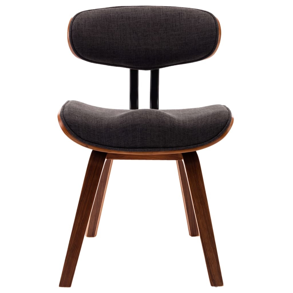 VidaXL Eetkamerstoelen 6 st gebogen hout en stof grijs