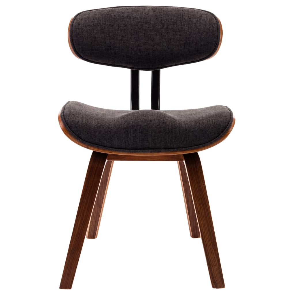 vidaXL Eetkamerstoelen 6 st gebogen hout en stof grijs