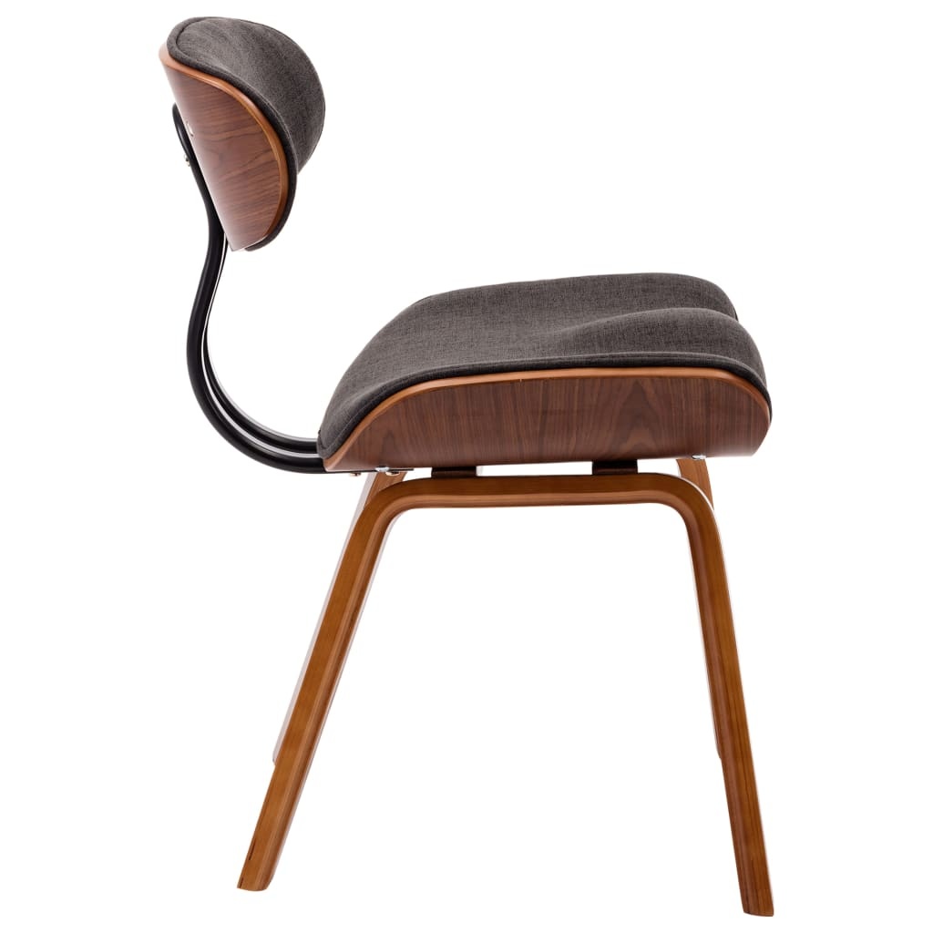 VidaXL Eetkamerstoelen 6 st gebogen hout en stof grijs
