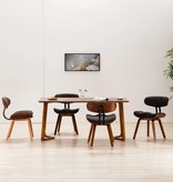 VidaXL Eetkamerstoelen 4 st gebogen hout en stof grijs
