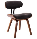 VidaXL Eetkamerstoelen 4 st gebogen hout en stof grijs