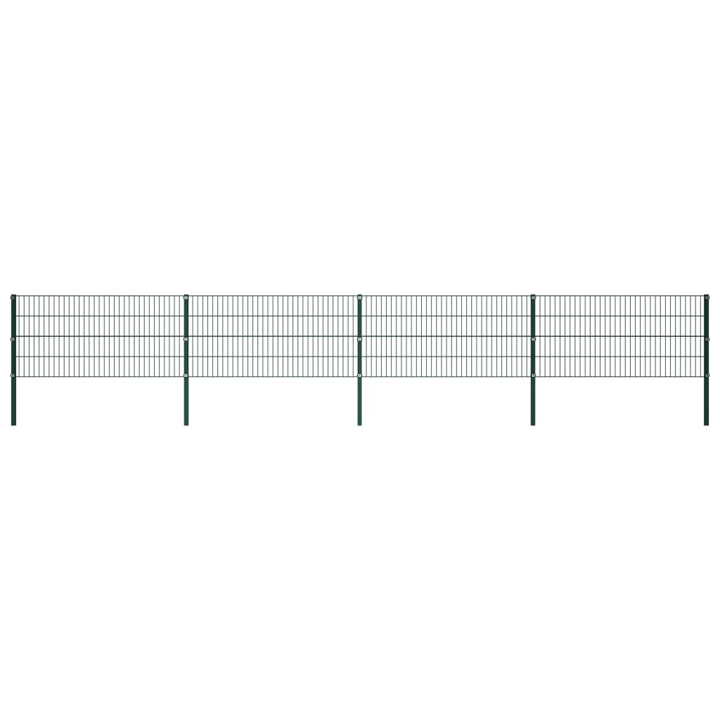 VidaXL Schuttingpaneel met palen 6,8x0,8 m ijzer groen