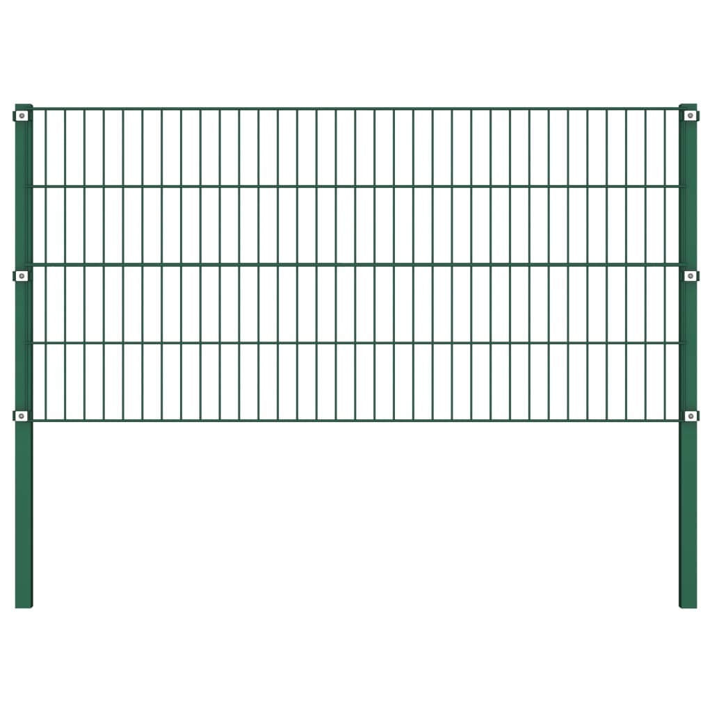 VidaXL Schuttingpaneel met palen 6,8x0,8 m ijzer groen
