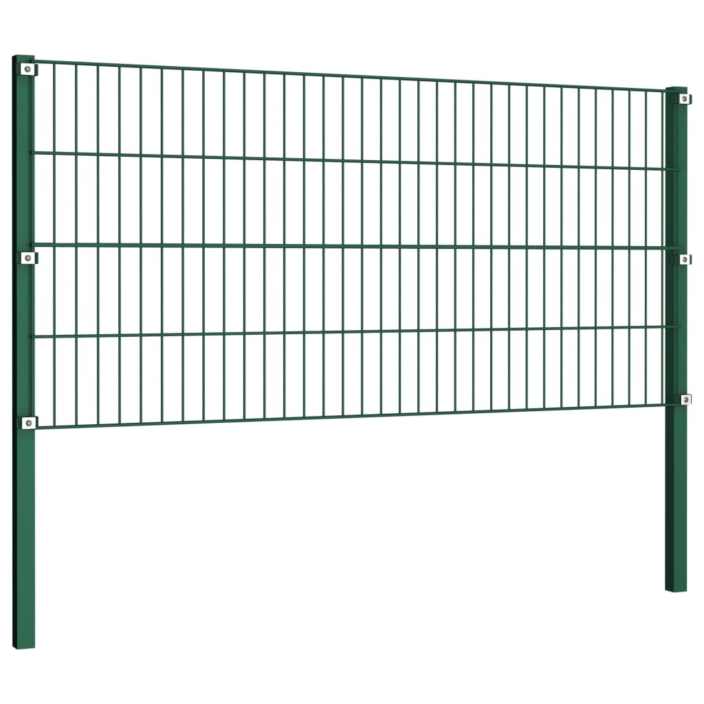 VidaXL Schuttingpaneel met palen 6,8x0,8 m ijzer groen