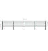 VidaXL Schuttingpaneel met palen 6,8x0,8 m ijzer groen