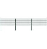 VidaXL Schuttingpaneel met palen 5,1x0,8 m ijzer groen