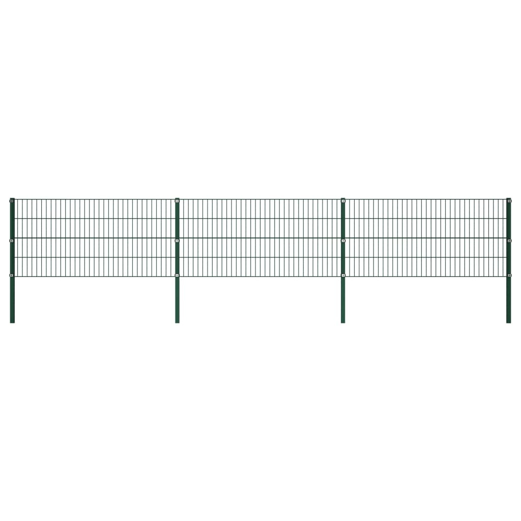 VidaXL Schuttingpaneel met palen 5,1x0,8 m ijzer groen