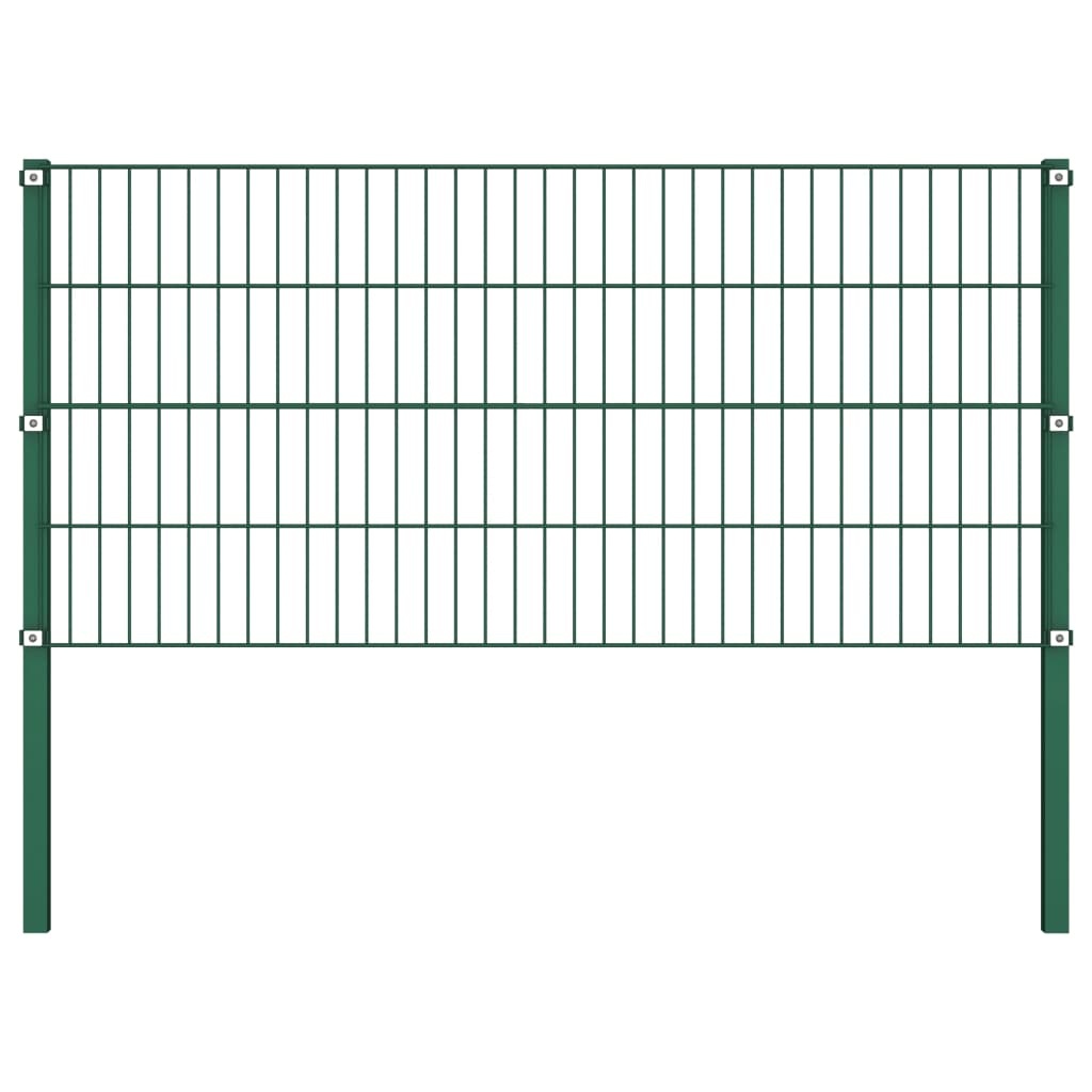 VidaXL Schuttingpaneel met palen 5,1x0,8 m ijzer groen