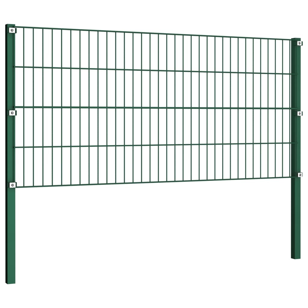 VidaXL Schuttingpaneel met palen 5,1x0,8 m ijzer groen
