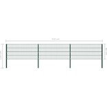 VidaXL Schuttingpaneel met palen 5,1x0,8 m ijzer groen