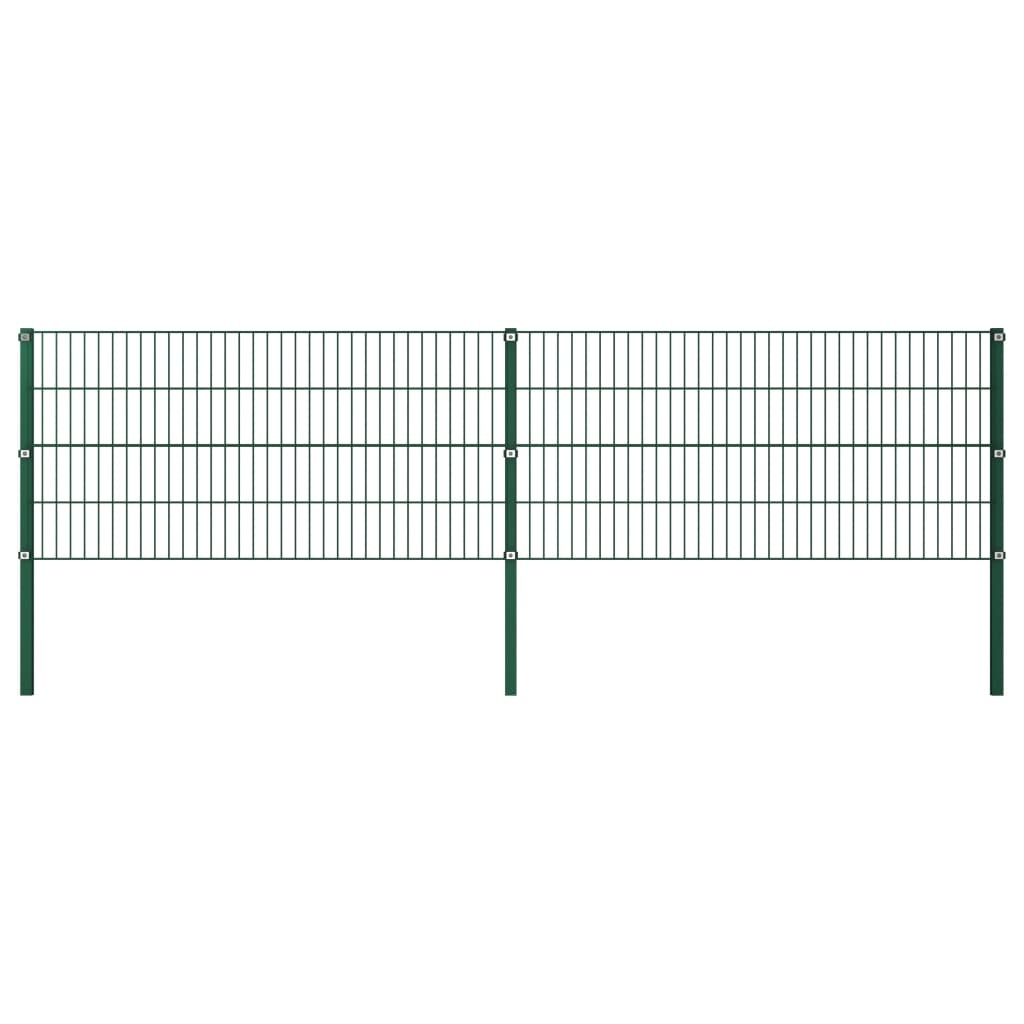 VidaXL Schuttingpaneel met palen 3,4x0,8 m ijzer groen