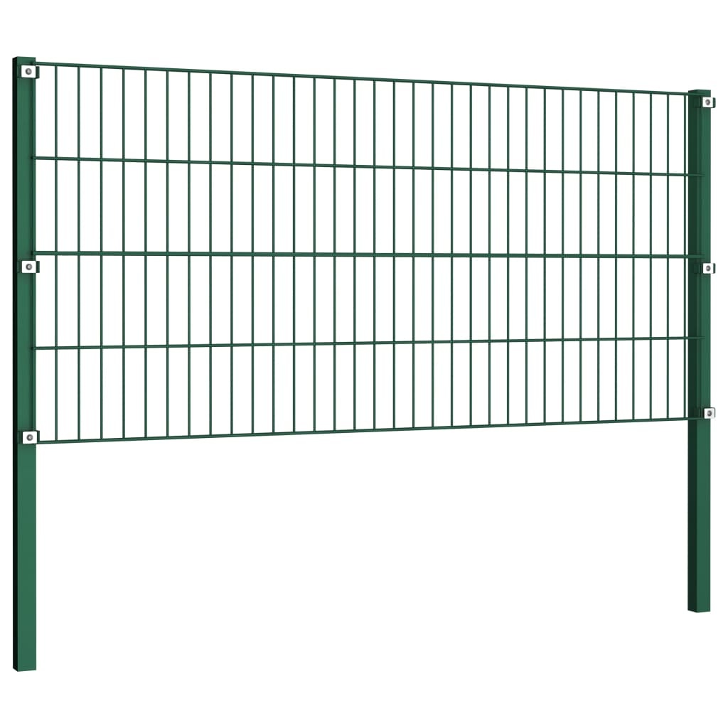 VidaXL Schuttingpaneel met palen 3,4x0,8 m ijzer groen